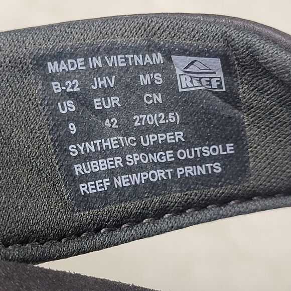 Reef Mens Newport Mens Sandals Size 6 Prints Comfort Slip On Black Flip Flops - Picture 9 of 10